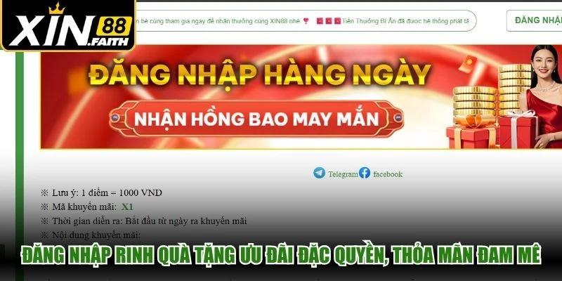 Đăng nhập rinh quà tặng ưu đãi đặc quyền, thỏa mãn niềm đam mê